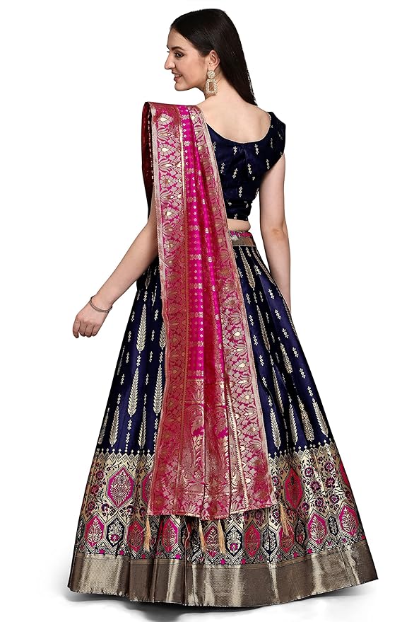 Jacquard Semi-Stitched Lehenga choli